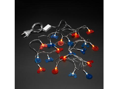 Modrá a červená světýlka na vánoční stromek