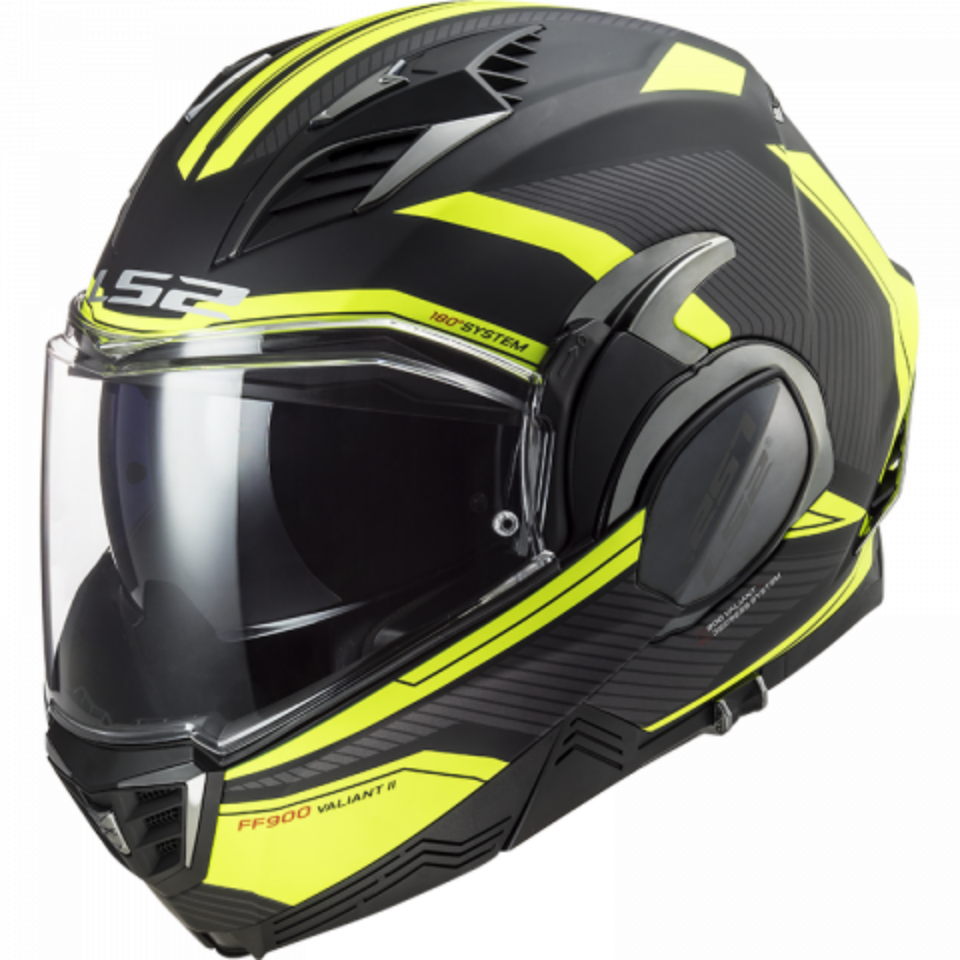 LS2 FF900 VALIANT II REVO MATT BLACK H-V YELLOW