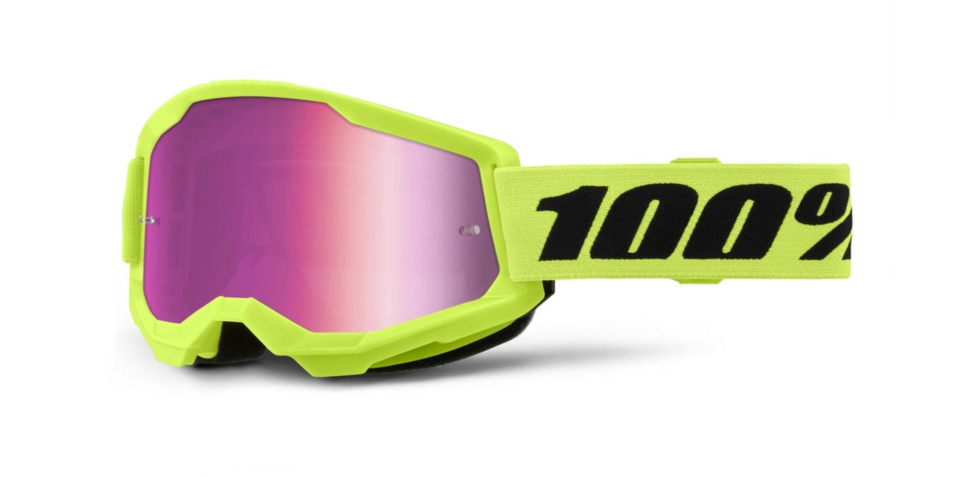 100% brýle STRATA 2 NEW neon žluté, růžové plexi