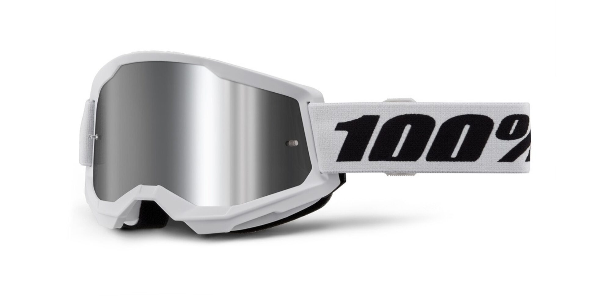 100% brýle STRATA 2 NEW bílé, stříbrné plexi