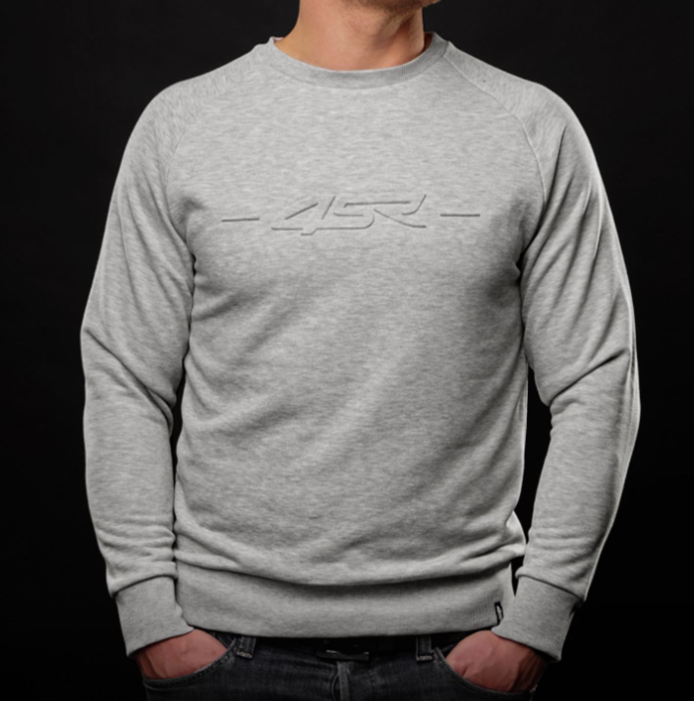 4SR Mikina Bez Kapuce Logo EMB Šedá