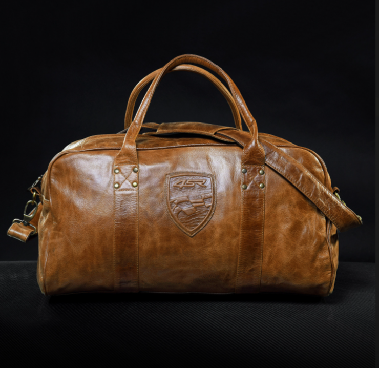 4SR Kožená Cestovní Taška Cognac