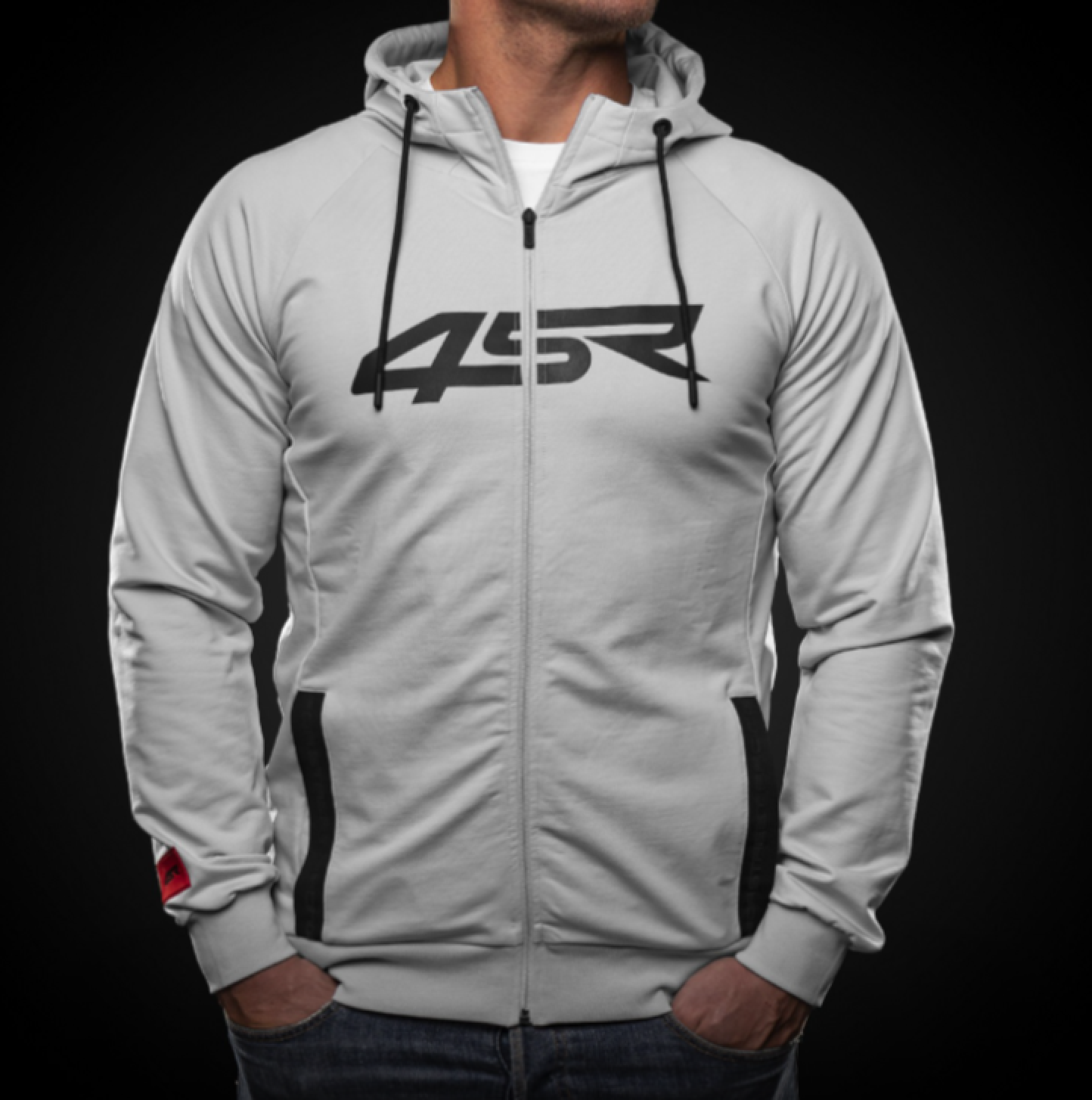 4SR Mikina Logo Zip Šedá