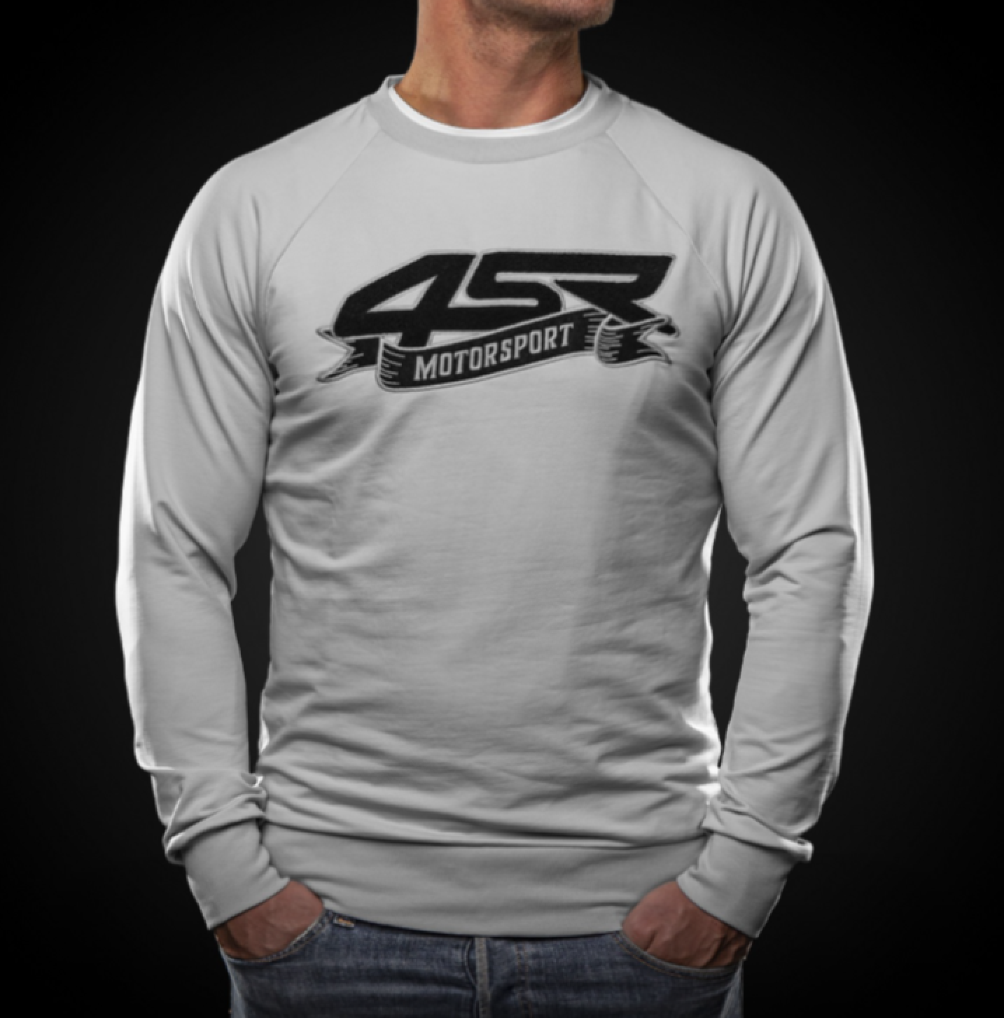 4SR Mikina Motorsport Flag Šedá