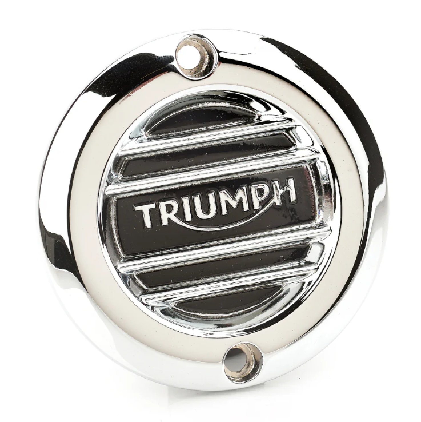 Triumph okrasné víčko spojky chromové Chrome Clutch Badge Ribbed