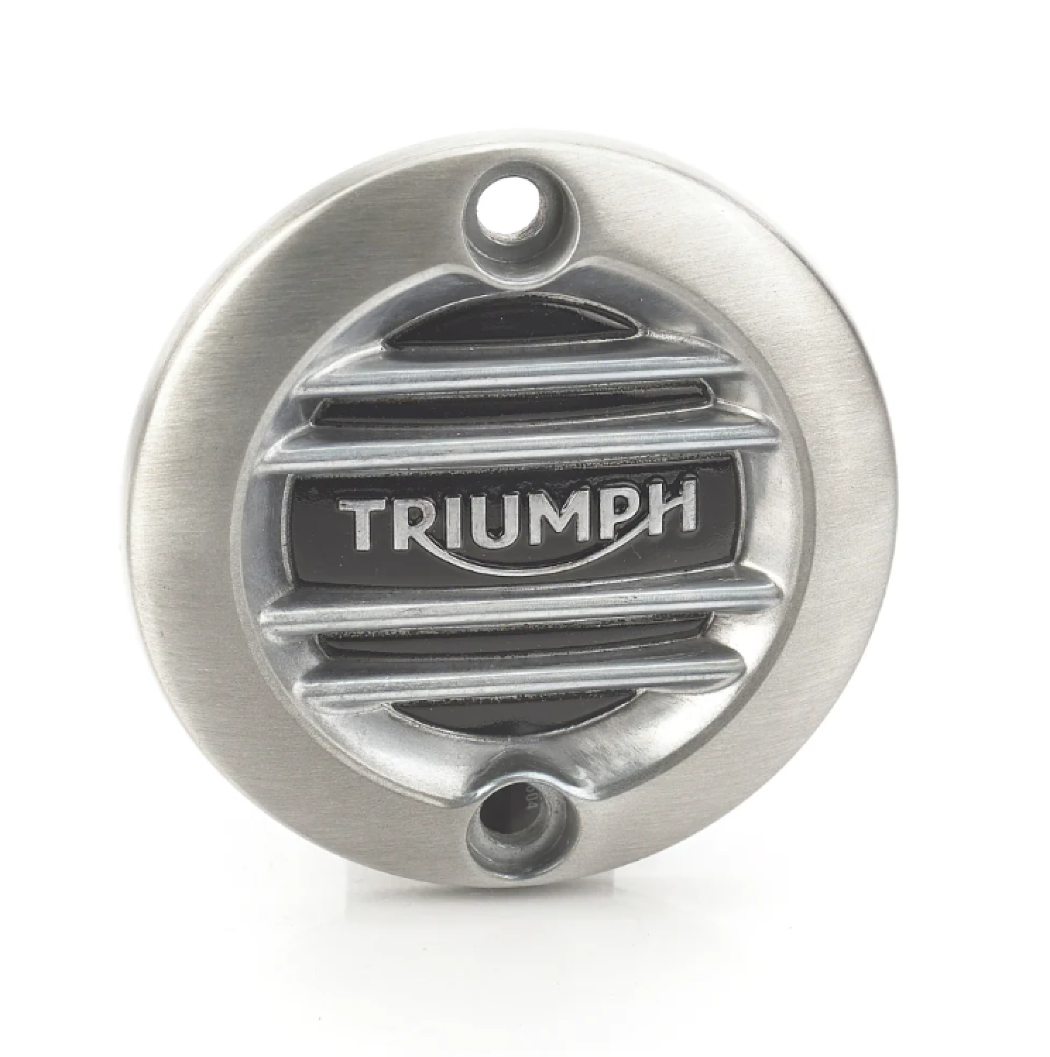 Triumph okrasné víčko alternátoru broušené Brushed ACG Badge Ribbed