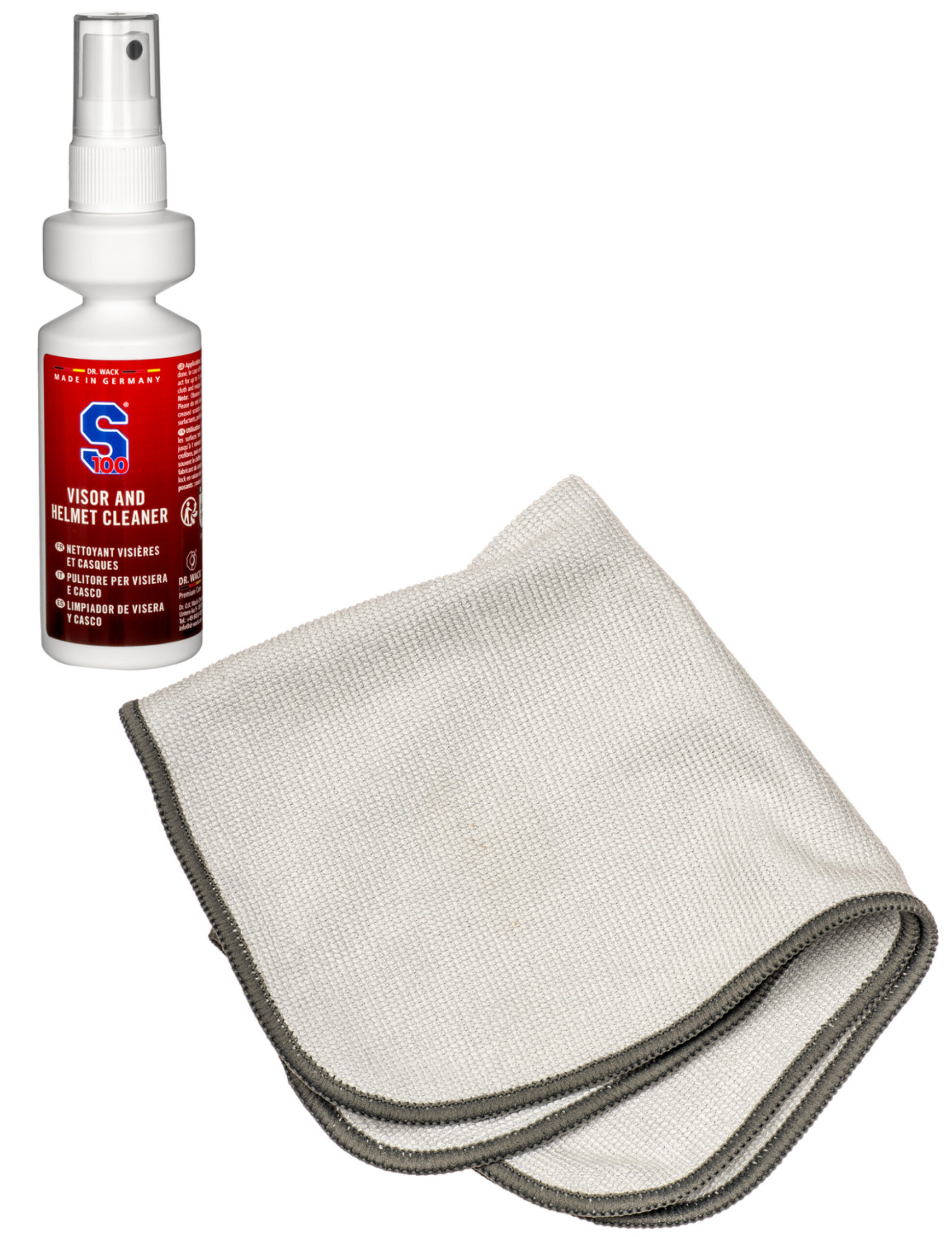 S100 čistič hledí s mikrovláknovou utěrkou - Visor & Helmet Cleaner 100 ml