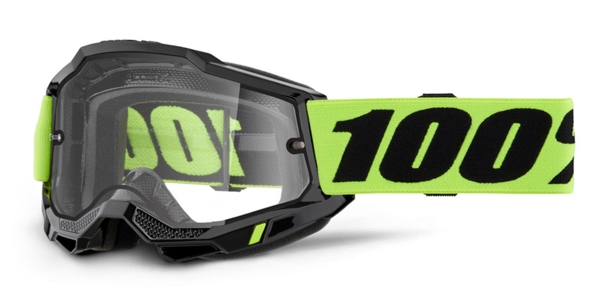 100% enduro moto brýle ACCURI 2 žluté, čiré Dual plexi