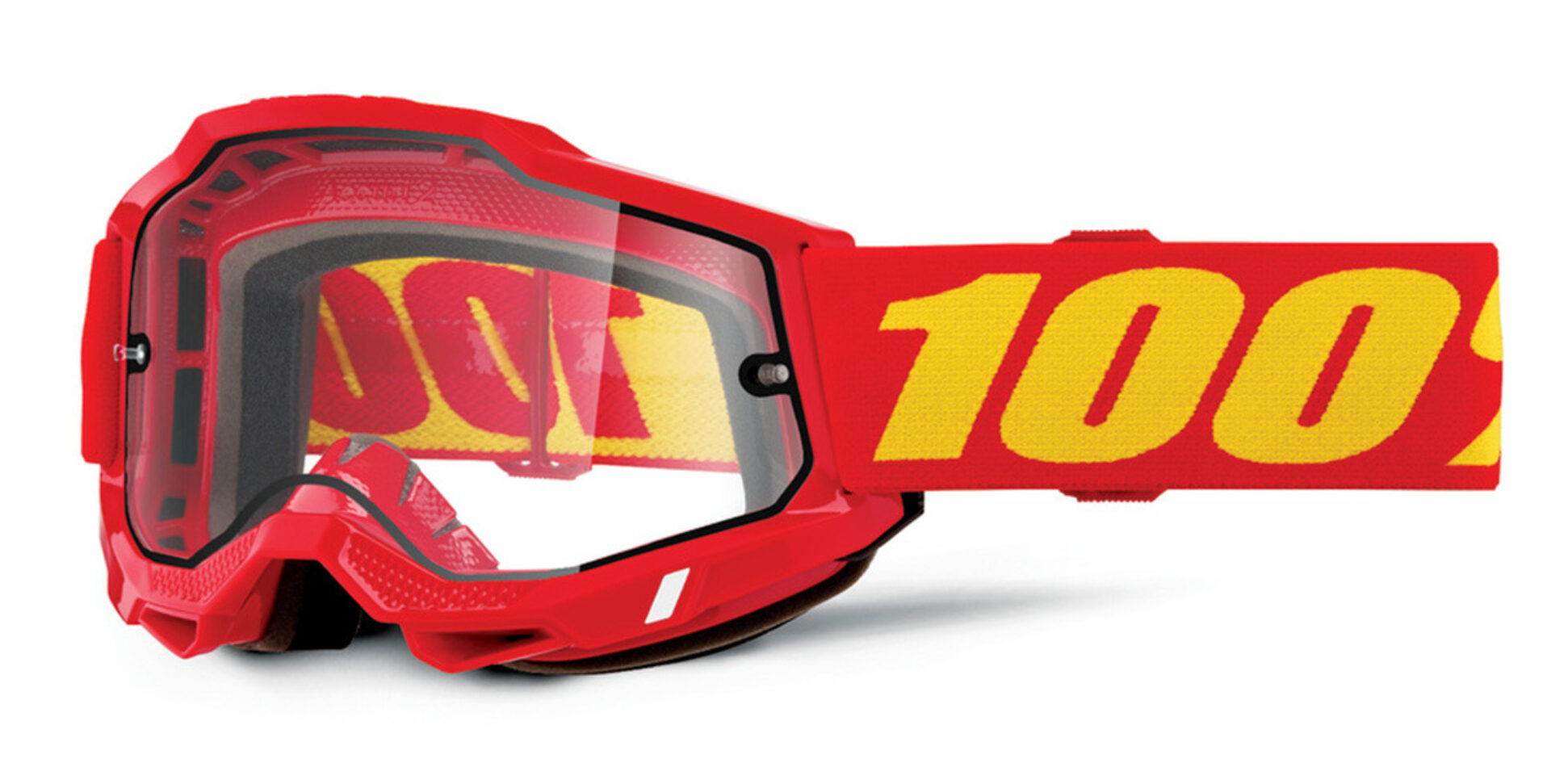 100% enduro moto brýle ACCURI 2 červené, čiré Dual plexi