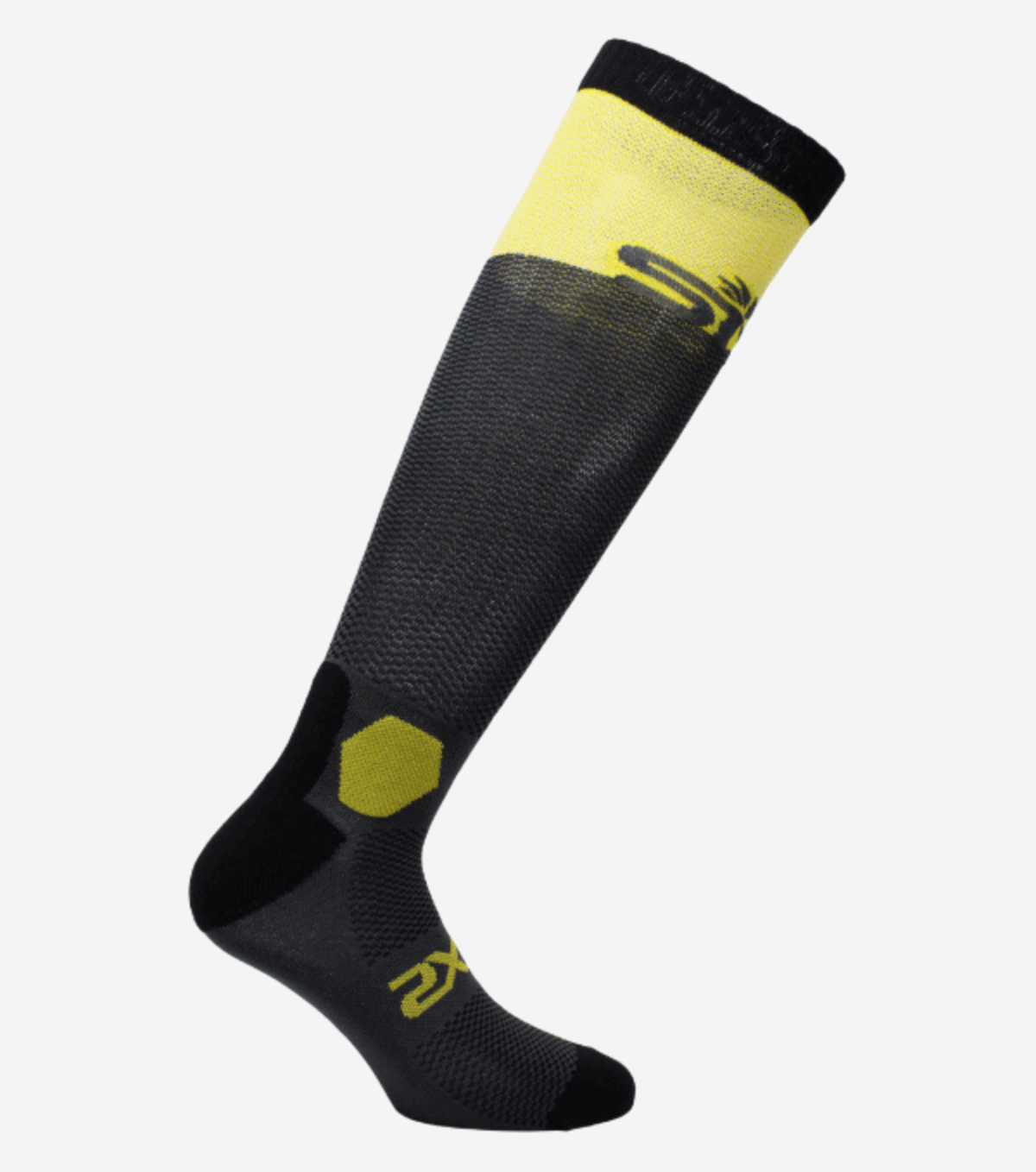 SIXS lehké vysoké podkolenky žlutá/šedá