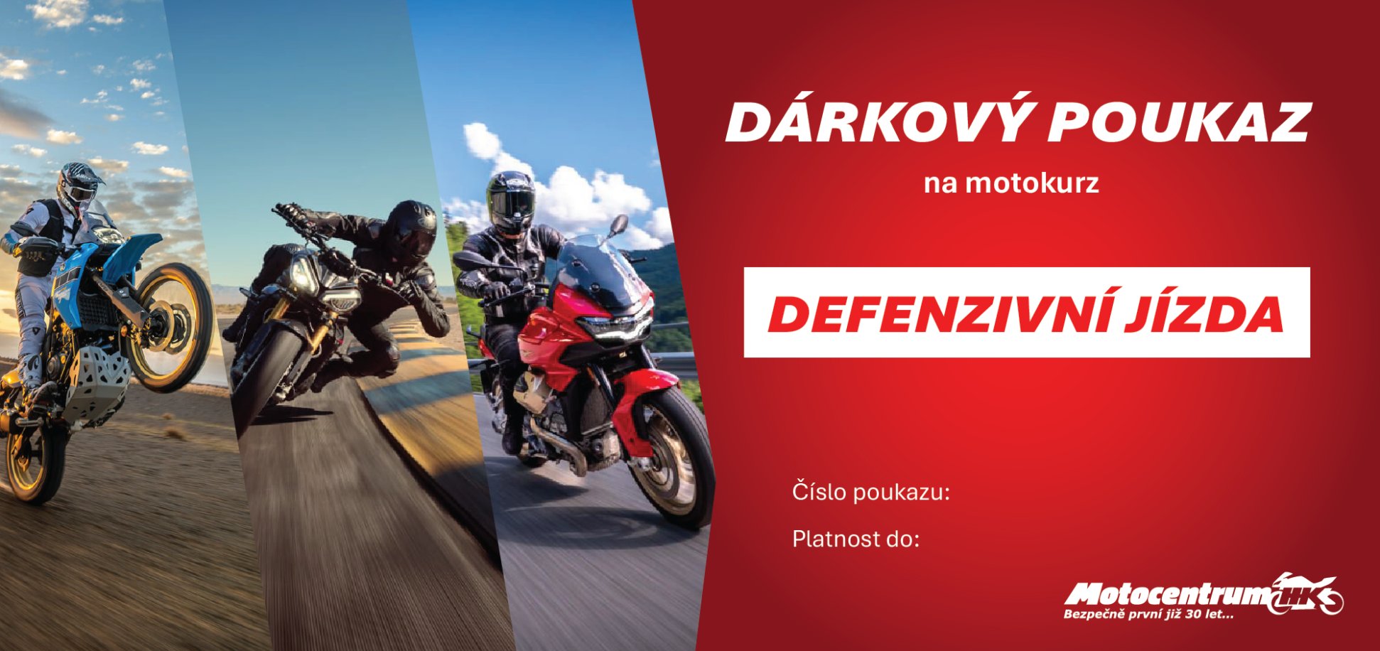 Poukaz/Přihláška na motokurz Defenzivní jízda